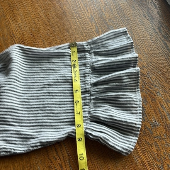 Beach Lunch Lounge Off Shoulder Stripe Top Adjustable Straps Size Large Ruffle - Picture 9 of 14